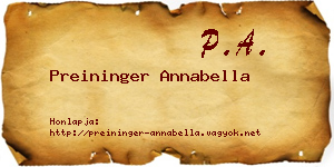 Preininger Annabella névjegykártya